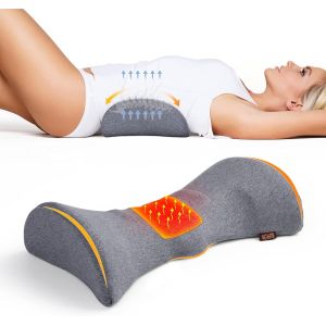 Trahoo-Oreiller De Soutien Lombaire Pour Dormir, Coussin Chauffant Pour Le Bas Du Dos Avec Chauffage Au Graph¿¿Ne Pour Soulager Les Douleurs Dans Le Bas Du Dos, Coussin De Taille En Mousse ¿¿ - Neuf