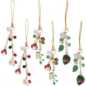 Kal-1 Boîte 6 Pièces 3 Styles Mignon Bouchons Anti Poussière Type C Bouchon Anti Poussière Charme En Vrac Alliage Protecteur Téléphone Portable Port De Chargement Bouchons Chaînes Téléphone Brel - Neuf