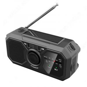 Radio Solaire Portable, Kits D'urgence, Radio De Premiers Secours Avec Dynamo &Agrave; Manivelle, Radio Am/Fm, Centrale &Eacute;lectrique Occultante, Chargeur De T&eacute;l&eacute;phone Usb Black - Neuf
