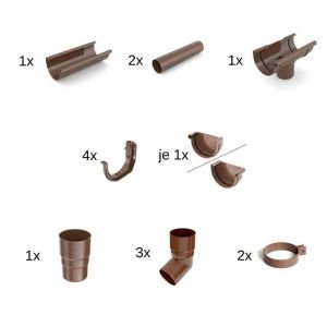 Kit Goutti&egrave;re Compl&egrave;te, Goutti&egrave;re de Toit 2m Marron, Syst&egrave;me 75 - Neuf