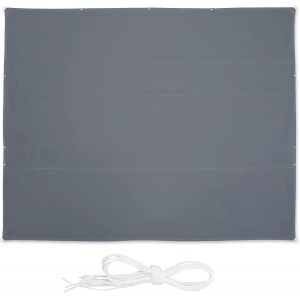 Ulteronixshop-Voile d&iquest;ombrage rectangulaire, 5 x 6 m, imperm&eacute;able, Anti-UV, avec tendeurs, terrasse, Balcon, Gris - Neuf