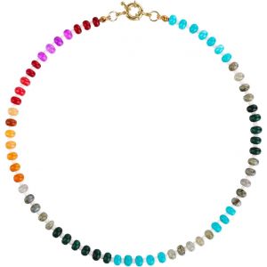 Kal-Collier De Perles Colorées, Collier Pendentif Collier En Pierre Naturelle Pour Femmes Et Filles Collier Pendentif Collier De Perles Bohème Pour Collier De Surfeur De Plage Bijoux Cadeau - Neuf