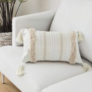 CAUC-Lomohoo Housses de coussin modernes - Simples et g&eacute;om&eacute;triques - Tricot&eacute;es - D&eacute;coratives - Beige - Pour canap&eacute; et salon - Neuf