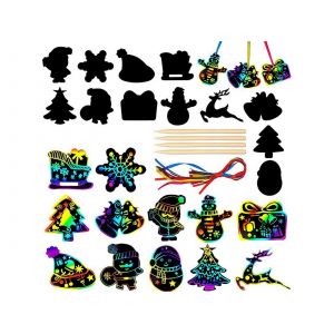 Kit De Dessin &Agrave; Gratter Arc-En-Ciel Pour Cartes Et Loisirs Cr&eacute;atifs De No&euml;l &Agrave; Faire Soi-M&ecirc;me - Neuf