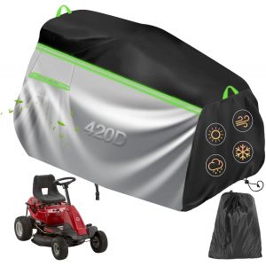 MEVRONISSHOP-Housse de protection pour tondeuse &agrave; gazon autoport&eacute;e 400D Oxford avec cordon de serrage, boucle, bandes r&eacute;fl&eacute;chissantes, poign&eacute;e, coupe-vent, anti-poussi&egrave;re, protection contre la neige, - Neuf