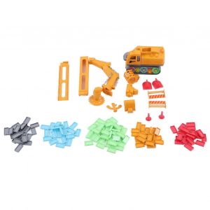 Domino Engineering Vehicle Toys Electric Engineering Truck Toys Set with Sound Light Effect for Kids Children - Neuf