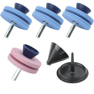 pièces Pierre à aiguiser Double Couche Tondeuse à Gazon Affûteuse de Lame pour perceuse avec équilibreur de Lame pour perceuse à Main Power Drill - Neuf