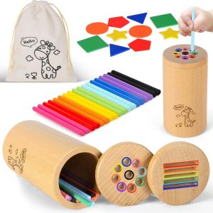 Montessori Toy 1 Year Old Colour Sorting Game for Baby,Fine Motor Skills Montessori Games,Wooden Games,Christmas Birthday Gifts Toys for 1,2,3 Years Old Boys and Girls - Neuf