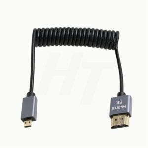 ERYI-Câble Spiralé Micro Hdmi Vers Hdmi Standard 4K 8K 60Fps Pour Atomos Ninja V Monitor Sony A6400 A7S Canon Eos M R5 R7 Gh4 X-T4 Z50 Caméra Type A D Hdmi 2.1 30 Cm - Neuf