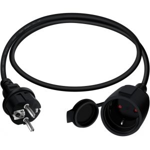 Cable Extension Electrique Schuko 16A 250V Cable D'extension Schuko Courte avec Caoutchouc Imperméable, 2 AC Prise IP44 pour Utilisation Extérieure ou Intérieure (Blanc, 0.3m) - Neuf