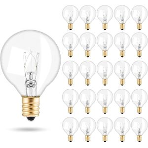 Kalanka-25pcs G40 Ampoules De Rechange E12 Mini Globe Pour Guirlande Lumineuse Ext&iquest;&iquest;Rieure, 7w Vintage Claires D&iquest;&iquest;Corative, Ip44 Blanc Chaud - Neuf