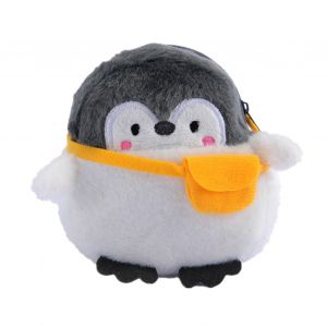 Mignon Pingouin Porte-Monnaie Et Porte-Rouge À Lèvres Sac En Peluche Durable Pour Le Maquillage De Câble De Données De Changement - Neuf