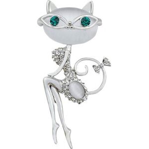 Petite Broche Chat Broche Pierre ?il De Chat Cristal Haut De Gamme - Neuf