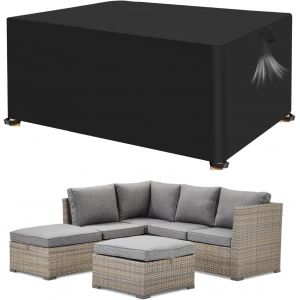 Housse Table De Jardin 420d Tissu Oxford Bache De Protection Exterieur Housse Anti-Uv Salon De Jardin Exterieur Housses Pour Mobilier De Jardin Imperm&eacute;able Noir, 150 X 90 X 80 Cm - Neuf