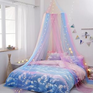 Kal-Ciel De Lit Arc-En-Ciel Princesse : 1 Ensemble De Moustiquaire De D&ocirc;me Pour Filles, Moustiquaire En Polyester Robuste, Pour Chambre D'enfant Et Utilisation En Ext&eacute;rieur (Taille : 60 X 250 X - Neuf
