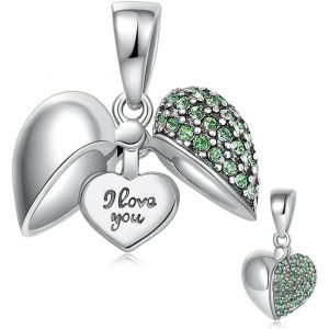 Charms Amour C?Ur En Argent Sterling 925 Avec Cristal Pour Bracelets Breloque En Forme De C?Ur En Argent Sterling 925 Compatible Avec Les Bracelets Et Colliers Et Europ&eacute;ens - Neuf