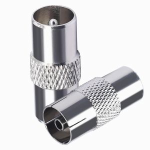 Connecteur d'antenne TV m&acirc;le vers m&acirc;le Adaptateur de c&acirc;ble d'antenne TV pour c&acirc;bles d'antenne C&acirc;bles satellite 9.5TV m&acirc;le vers connecteur coaxial femelle de type F 2 pi&egrave;ces - Neuf