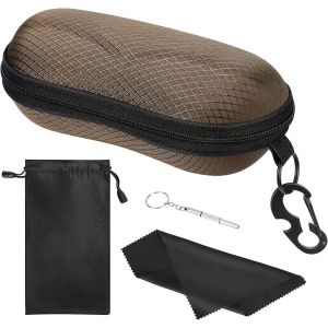 Étui À Lunettes Semi-Rigide, Boîte À Lunettes De Soleil Avec Crochet En Métal, Étui De Protection Pour Lunettes - Neuf