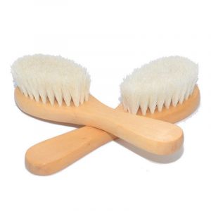 Brosse A Cheveux Pour Bebe, Poils Doux Et Confortables, Manche En Bois, Pour Nouveau-Nes, Tout-Petits, Nourrissons, 14,8 X 4 X 3,5 Cm - Neuf