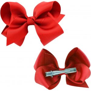 Kal-1 Paire De Pinces À Cheveux Tendance Pour Femme, Bec De Canard, Accessoire Pour Noël, Mariage, Anniversaire Et Fille Au Quotidien, Élégance (Rouge) - Neuf