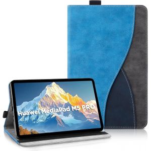 NAERYUT-Étui Coque Pour Huawei Mediapad M5/M5 Pro (10.8 Pouces)Étui Housse De Protection Cuir Pu Avec Fonction Support/Portefeuille Coque Tablette Huawei Mediapad M5 (Bleu) - Neuf