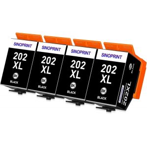 ERYI-202Xl Noir Compatible Pour Cartouche Epson 202 Xl Cartouches D'Encre Remplacement Pour Epson Expression Premium Xp-6100 Xp-6105 Xp-6000 Xp-6005 Xp-6001 Imprimante - Neuf