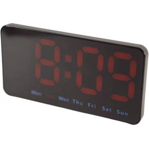 ChenQuanSarl-Horloge Murale Numérique, Horloge Numérique Led De 9 Pouces, Grand Écran Avec 12/24 H, Grands Chiffres, Petite Horloge Murale Silencieuse (Rouge) - Neuf