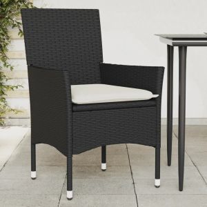 Prolenta Premium - Chaises De Jardin Avec Coussins Lot De 2 Noir R&eacute;sine Tress&eacute;e - Neuf