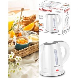 Bouilloire sans fil 1600W 1L - TECHWOOD - Blanc - Arret automatique - Couvercle de securite - Neuf
