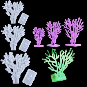 3 Pi&egrave;ces Silicone Porte-Bijoux Corail Moule R&eacute;sine Moules Pr&eacute;sentoir De Bijoux Coral &Eacute;poxy Moulage Bricolage Artisanat D&eacute;coration Maison (Silicone Porte-Bijoux Corail) - Neuf