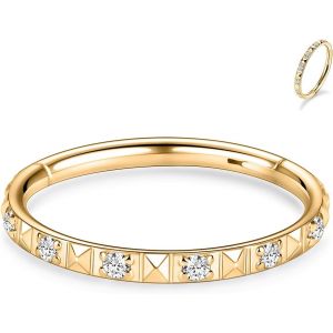 Kal-Piercings En Acier Chirurgical 316l Et Oxyde De Zirconium Pour Oreille Et Nez - Calibres 20, 18, 16, 14 - Anneaux Pour Homme Et Femme - Neuf