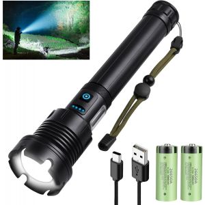 Lampe Torche Led Ultra Puissante, Lampe Torche Led Rechargeable, Lampe De Poche Zoomable &Eacute;tanche Ipx7, 7 Modes Flashlight, Pour Camping, Randonn&eacute;e Et Urgences - Neuf