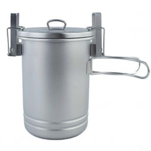 Ensemble De Casseroles De Camping En Plein Air Avec Insert Vapeur, Marmite De Cuisson Portable A Double Couche En Acier Inoxydable Pour La Randonnee - Neuf