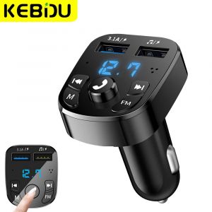Kit transmetteur FM Bluetooth 5.0 pour voiture, mains libres, double USB, chargeur de voiture 3.1A, prise en charge de la carte TF, disque U, modulateur AUX MP3, lecteur de musique - Neuf