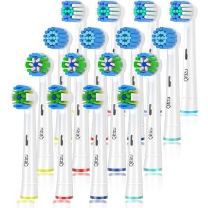Nsiecd-Brossette Compatible Avec Braun Oral-B, T&ecirc;tes De Rechange Pour Brosse &Agrave; Dents Electrique Oral-B, Inclure Precision, Floss, Cross, Sensitive (16 Blanc) - Neuf