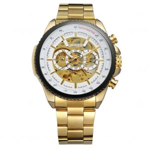 Montre-Bracelet Mecanique Etanche En Acier Inoxydable Pour Homme Winner (Blanche) - Neuf