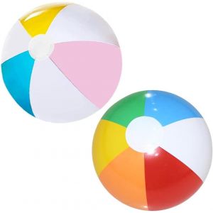 KAL-Ballon De Plage, 2Pcs Ballon De Plage Gonflable, Ballon Gonflable Piscine, Pour La Partie De Piscine De Plage Joue, Jouet De Plage D'Eté En Plein Air, Jeu D'Eau Et De Piscines,Les Fêtes (40Cm) - Neuf