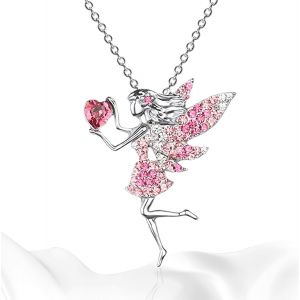 Jum-Collier Femme,Collier Elfe,Filles Collier D&eacute;licat,Collier Papillon F&eacute;e Elfe Avec Pierre De Naissance Cadeaux De Bijoux Pour Femme Fille - Neuf