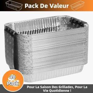 40 Plateaux de Graisse Jetables pour Weber Genesis Spirit Traveler Q Series, Accessoires de Barbecue, 8.5 x 6 Pouces - Neuf