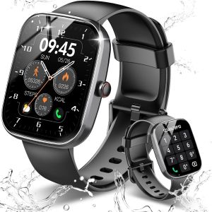 Montre Connect&eacute;e Homme Femme avec Appel Bluetooth, 1.91"" HD Smartwatch avec 112+ Sportifs Montre, Etanche IP68 Montre Intelligente avec Cardiofrequencemetre/Moniteur de Sommeil/Podometre, Noir - Neuf