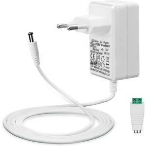 24v 1a Alimentation Pour Rubans À Led,24w Transformateur Ac 200-240v À Dc 24v Pilote Adaptateur De Convertisseur Driver Avec Câble De 5ft/1,5m,Prise Eu,Prise 5,5 X 2,1mm,Gs Tuv Ce Approuvé - Neuf