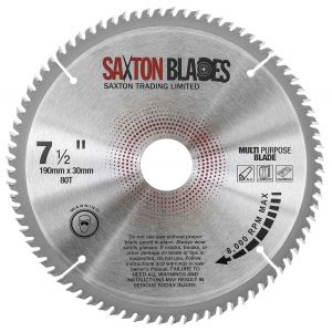 TCT TCT19080TTCG Lame de scie circulaire en aluminium laminé 190 mm x 80 dents x 30 mm alésage (anneau de 16, 20 et 25,4 mm) - Neuf