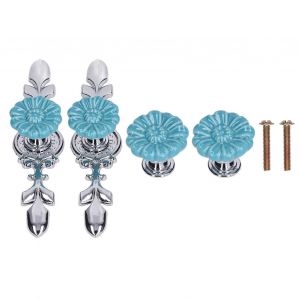 2Set Bouton d'armoire en alliage de zinc Bouton de garde-robe de tiroir de placard &agrave; trou unique pour la d&eacute;coration de meubles &agrave; la maison1088D Chrysanth&egrave;me sauvage - Neuf