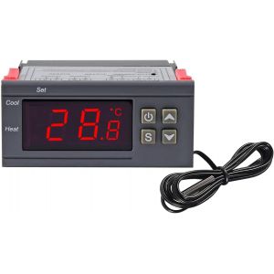 1pc AC 110V-220V 10A Digital Temperature Controller LED Display Heating Cooling Thermostat 2 Relay Outputs with 1M NTC 10K Sensor Probe - Neuf