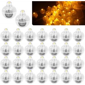 TRAHOO-Lot de 30 mini lumi&egrave;res LED pour ballons - Blanc chaud - Pour lampions en papier, mariage, No&euml;l, f&ecirc;te, anniversaire - Neuf