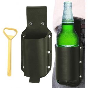 Cauc-Porte Gobelet Ceinture Holster 1 Pi&egrave;ces, Ensemble &Eacute;l&eacute;gant Porte-Bi&egrave;re Et Stylo En Cuir Vert Bouteille, Id&eacute;e Cadeau Homme Pour Bureau, Voyage Et &Eacute;v&eacute;nements Sp&eacute;ciaux - Neuf