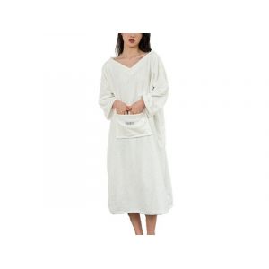 Serviette De Bain &Agrave; Capuche Pour La Plage Et La Baignade, Poncho &Agrave; Langer Surdimensionn&eacute;, Polaire Corail Blanche - Neuf