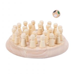 Jeu d'&eacute;checs en bois, jeu de m&eacute;moire instantan&eacute;e, jeu de soci&eacute;t&eacute; cognitif en couleur, jouet &eacute;ducatif pour enfants d'&acirc;ge pr&eacute;scolaire, cadeau pour tout-petits - Neuf