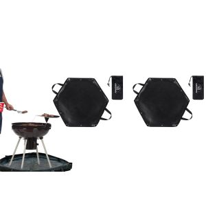 Lot De 2 Tapis Hexagonaux Pour Foyer Ext&eacute;rieur, R&eacute;sistants &Agrave; La Chaleur Et Adapt&eacute;s &Agrave; Une Utilisation En Ext&eacute;rieur. - Neuf