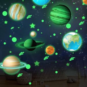 Trahoo-Etoiles Phosphorescentes Plafond, 9 Planètes+435 Étoiles Points Autocollants Lumineux, Stickers Muraux Enfant Fluorescents, Etoile Fluorescente Pour Enfants Fille Garçons Chambres - Neuf